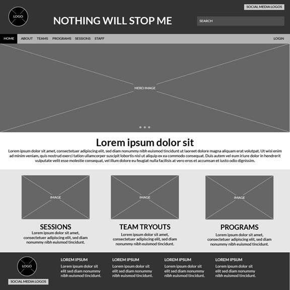 ItsNthn Academy Website Wirefreame