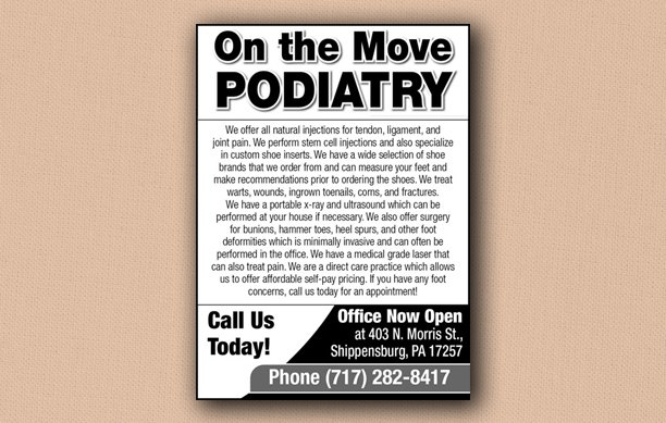 On the Move Podiatry Ad